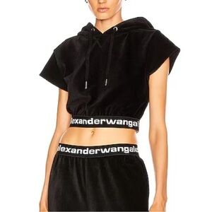 Alexander Wang Black Crop Hoodie